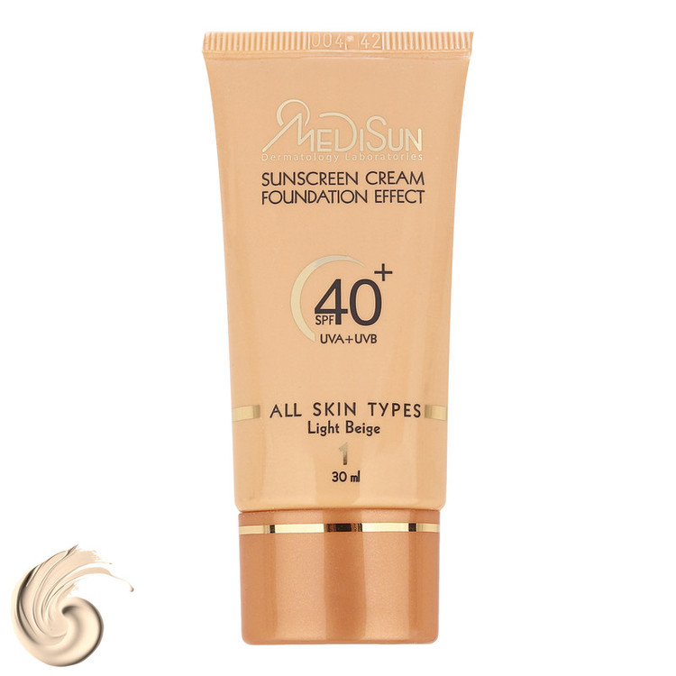 کرم پودر مدیسان مدل For All Skin SPF40 Light Beige حجم میلی لیتر