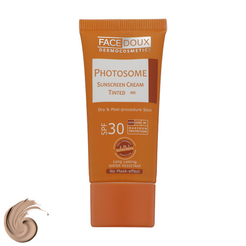 کرم ضد آفتاب رنگی فیس دوکس SPF 30 مدل photosome 02 محافظ اشعه UVA و UVB، ضد آب، مناسب پوست های خشک حجم 40 میلی لیتر