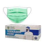 ماسک تنفسی حیات پوشش پاک مدل سه لایه نوجوان سبز بسته 30 عددی