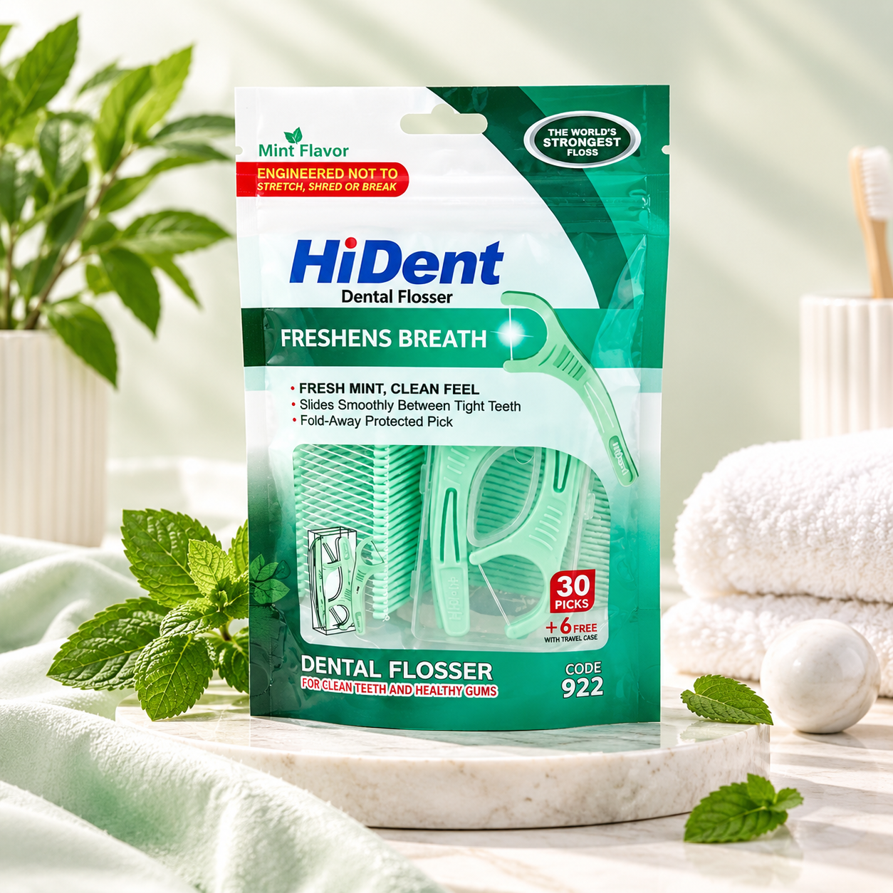 نح دندان هایدنت HiDent طعم نعنا ۳۰ عدد